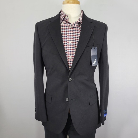 Nautica Men's Sport Coat Blazer GAFF Two Button Solid Polyester Blend 38R NEW - Picture 1 of 11